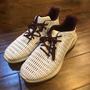Maroon and White Adidas Bounce